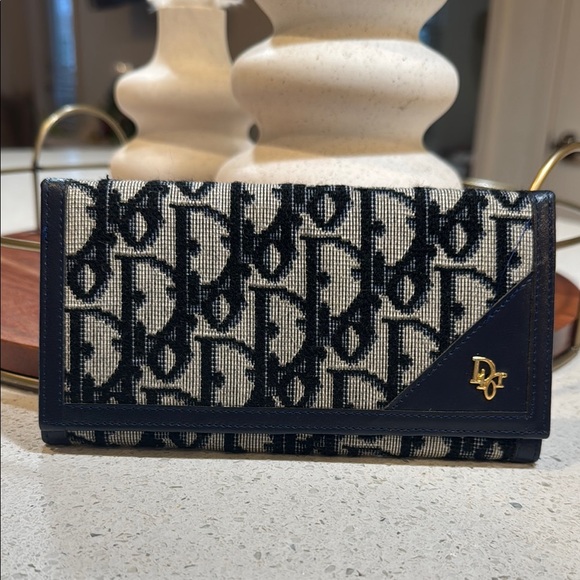 Vintage Wallet – Navy Blue Monogram - Picture 1 of 4